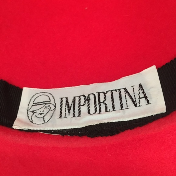 Vintage 60s red wool felt Madeline prairie hat. - Picture 10 of 10